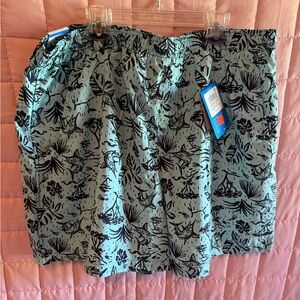 Columbia Mint and Black Floral Swim Shorts NWT